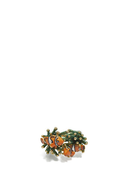 Orange Fish Shaped Women's Gold Ring